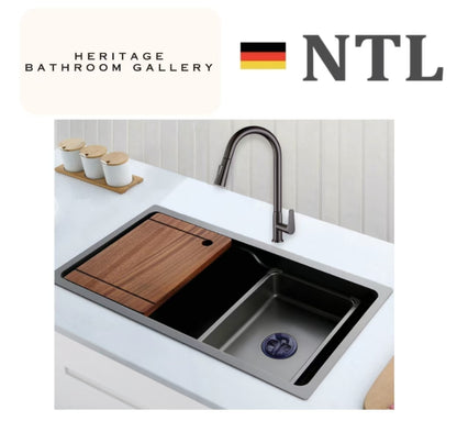 NTL-K7543-GM 68CM Nano Gun Metal Kitchen Sink