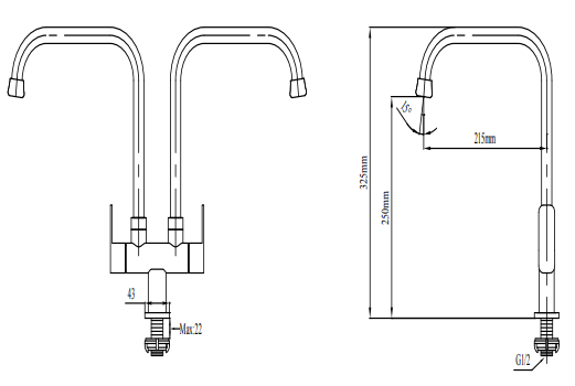 NTL-6025-C Chrome kitchen Tap