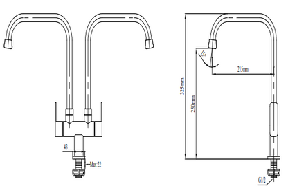 NTL-6025-C Chrome kitchen Tap