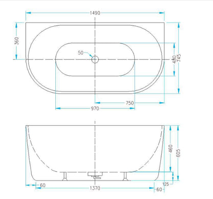AALTO XD-06258-1500 FREE STANDING BATHTUB