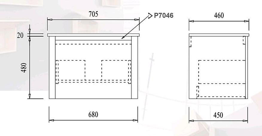 Aalto P7046 Basin Cabinet (70CM)