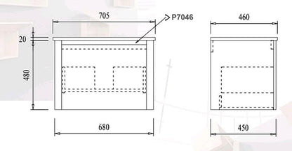 Aalto P7046 Basin Cabinet (70CM)