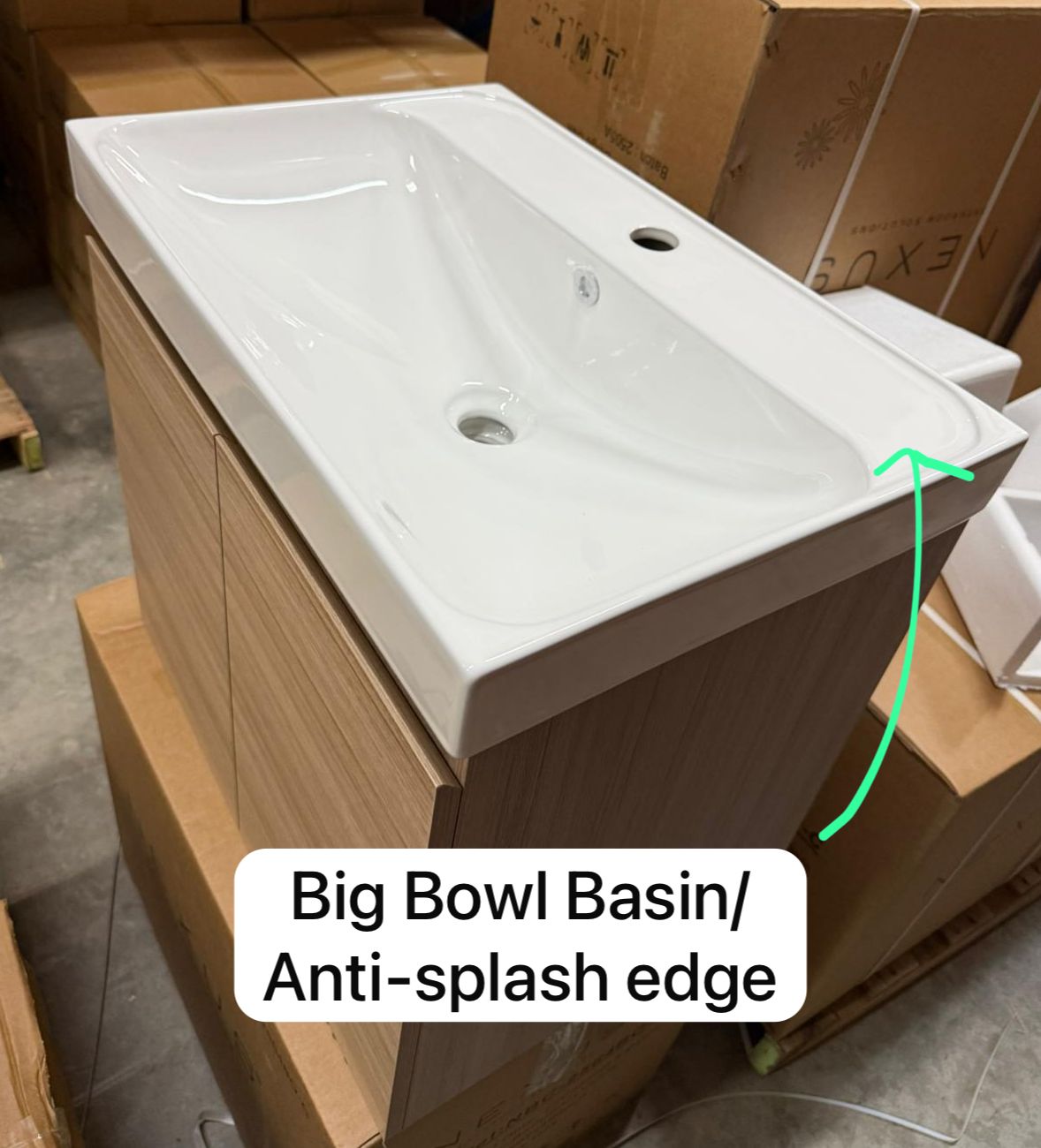 Nexus 60cm Basin Cabinet (Beige Oak)