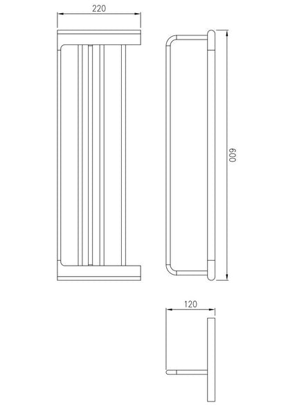 Aalto Gun Metal Towel Rack (60cm)