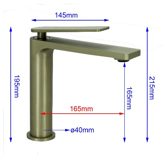 Fidelis FT-8291-HBG Mixer Tap (Brushed Gold)