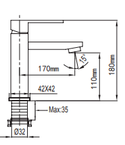 NTL 9151 Chrome Mixer Basin Tap