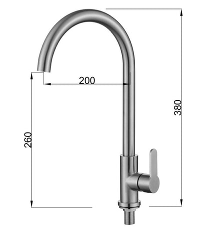 ZAFFIRO PT-503SS(GM) KITCHEN TAP