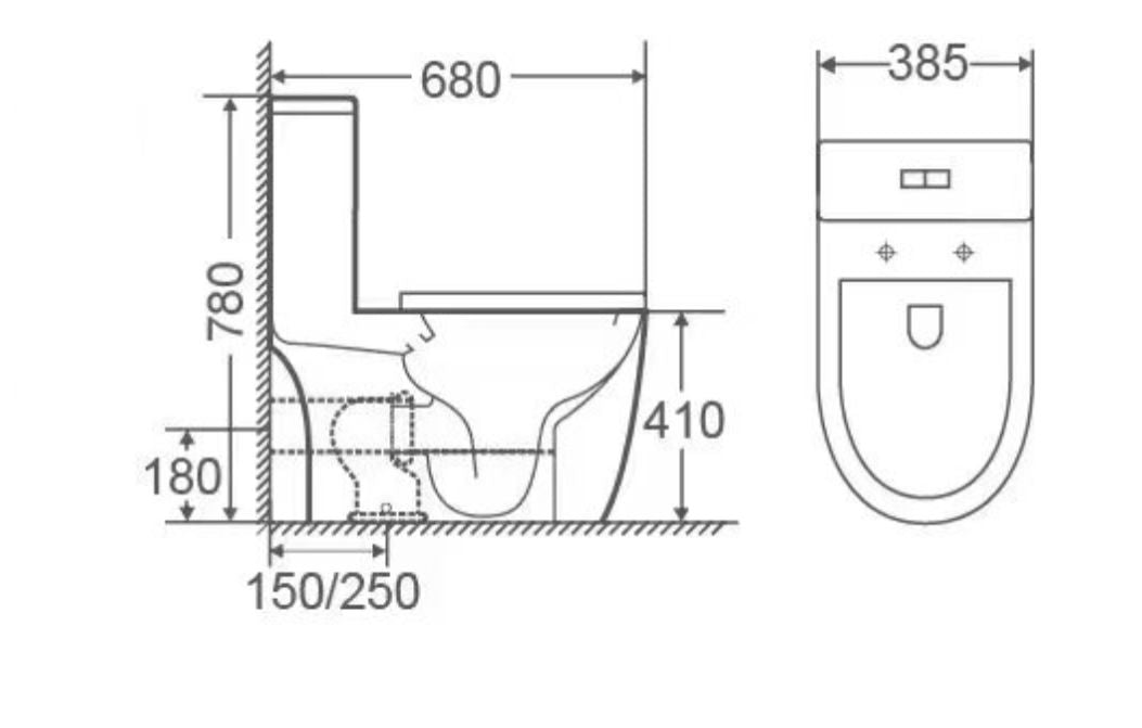 Aalto AL 8040 One-Piece Toilet Bowl (Tornado Flush)