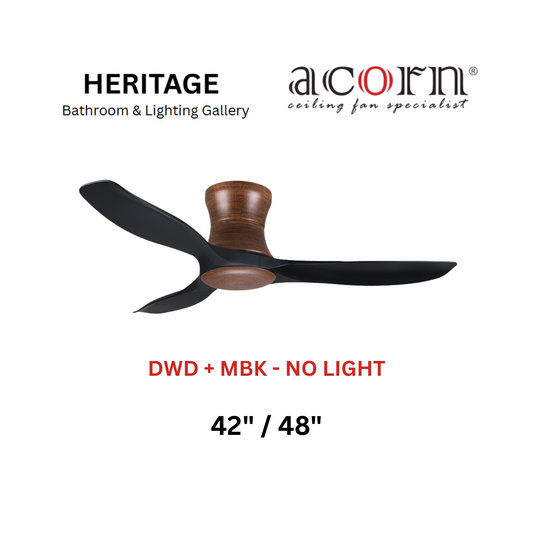 Acorn DC-168H DWD + MBK Without Light Ceiling Fan