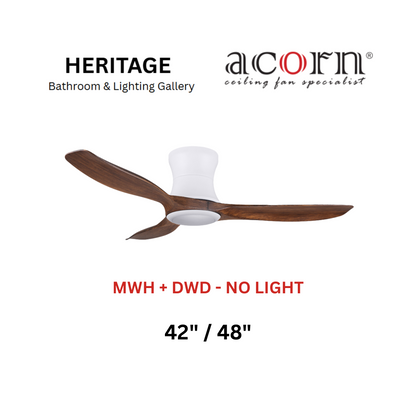 Acorn DC-168H MWH + DWD Without Light Ceiling Fan