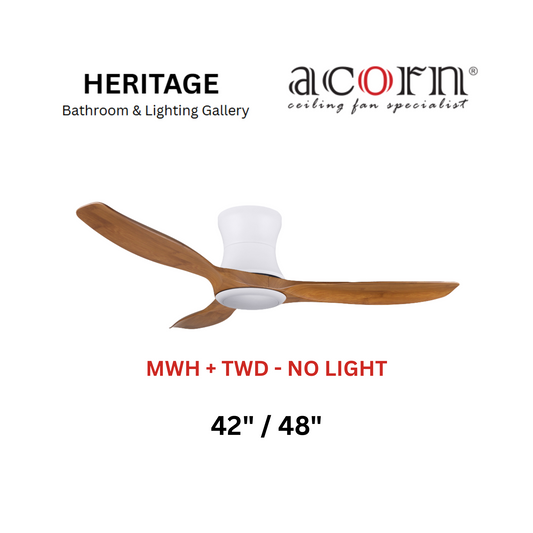 Acorn DC-168H MWH + TWD Without Light Ceiling Fan