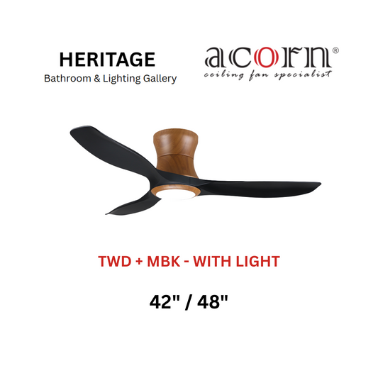 Acorn DC-168H TWD + MBK With Light Ceiling Fan