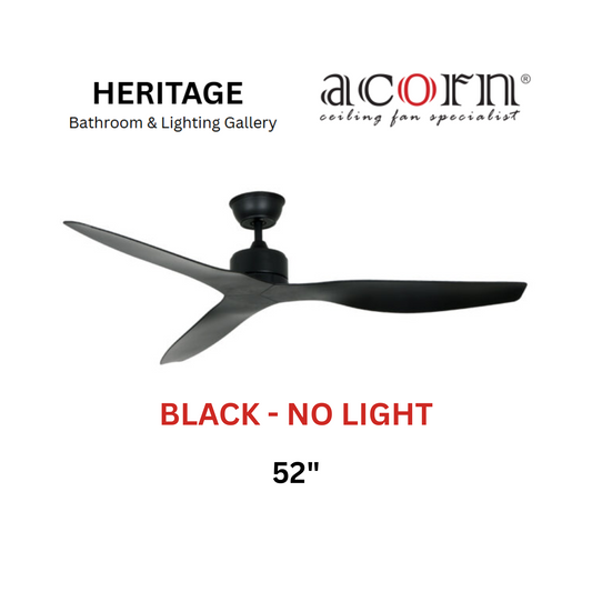 Acorn Intaglio DC-159 52" Matt Black Ceiling Fan