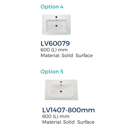 Rigel 60CM/80CM PVC Drawer Basin Cabinet (2 Colours Available)