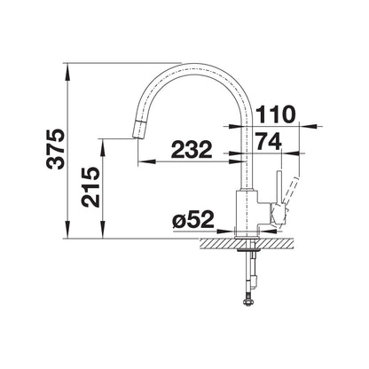 Blanco Mida-S XL Chrome Pull Out Sink Mixer