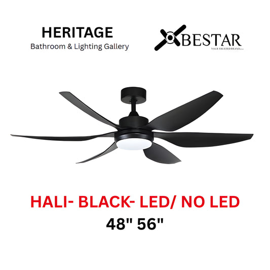 Bestar Hali 56″/ 48" Ceiling Fan With 24W LED RGB (BLACK)