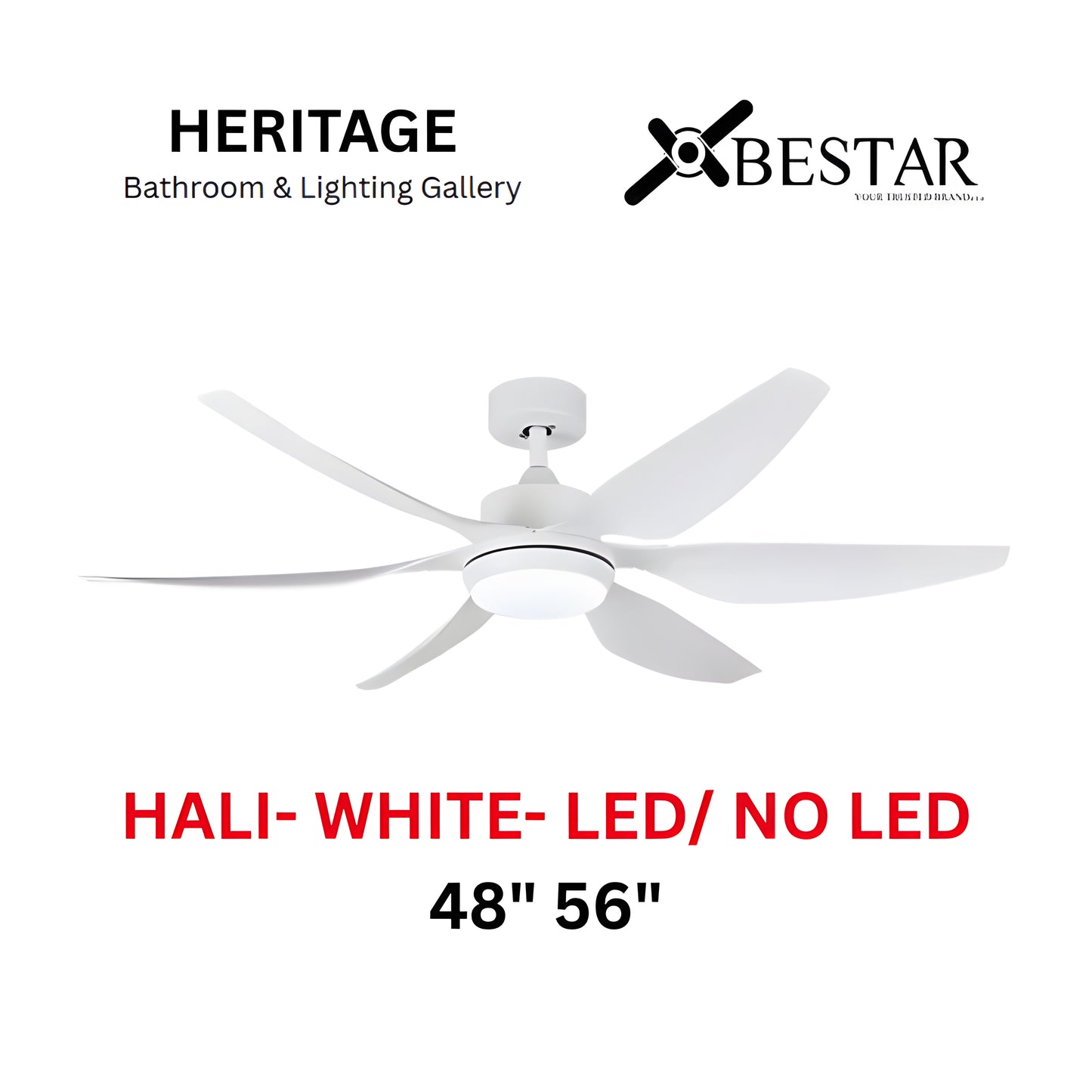 Bestar Hali 56″/ 48" Ceiling Fan With 24W LED RGB (WHITE)