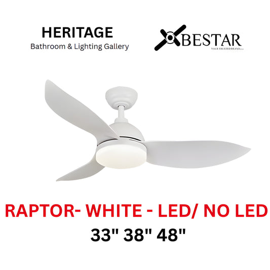 Bestar Raptor 33"/38"/48" Ceiling Fan (MATT WHITE)