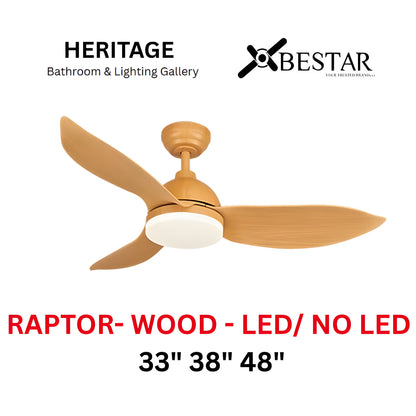 Bestar Raptor 33"/38"/48" Ceiling Fan (WOOD)