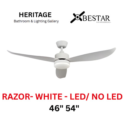 Bestar Razor 46"/54" Ceiling Fan (MATT WHITE)