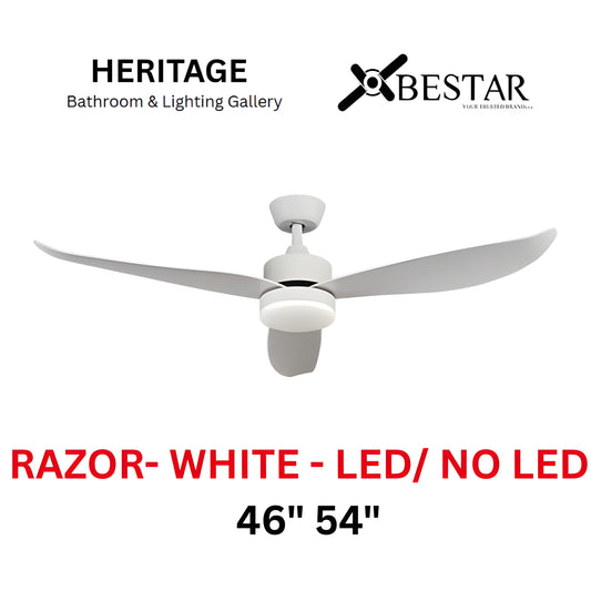 Bestar Razor 46"/54" Ceiling Fan (MATT WHITE)
