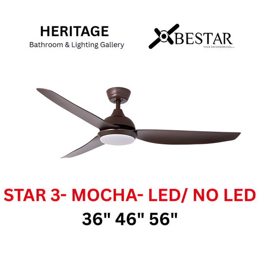 Bestar Star-3 36"/46"/56" Ceiling Fan (MOCHA)
