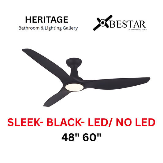 Bestar Sleek 48"/60" Ceiling Fan (FROSTED BLACK)