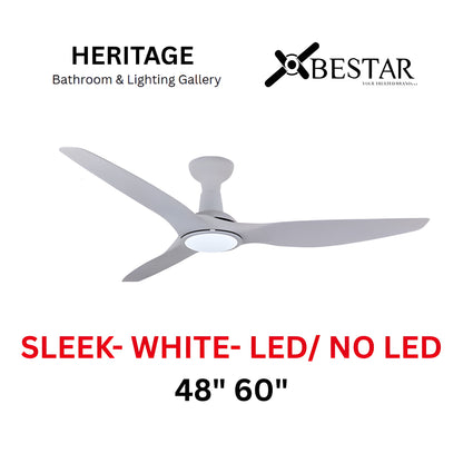 Bestar Sleek 48"/60" Ceiling Fan (FROSTED WHITE)