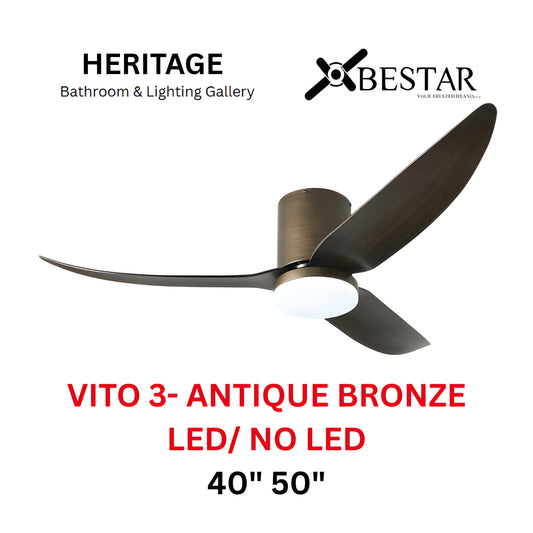 Bestar Hali 50″/ 40" Ceiling Fan (ANTIQUE BRONZE)