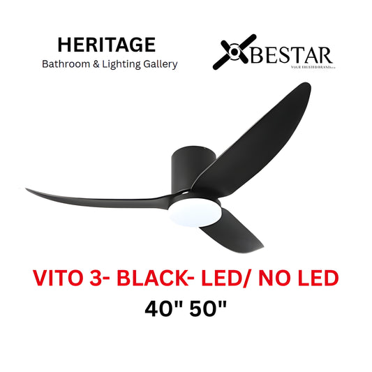 Bestar Hali 50″/ 40" Ceiling Fan (BLACK)