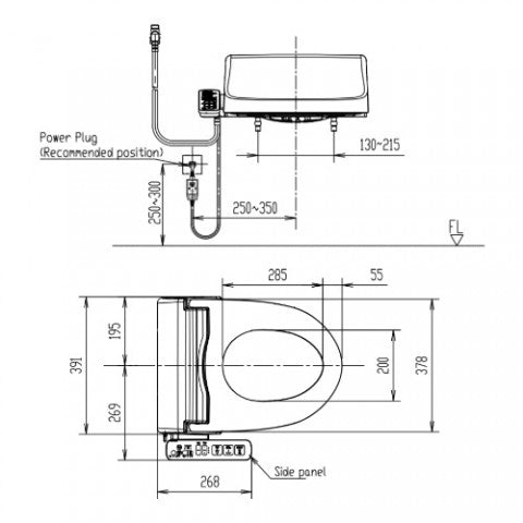 American Standard Pristine E-Bidet CEAS7SL1 E-Bidet Seat Cover