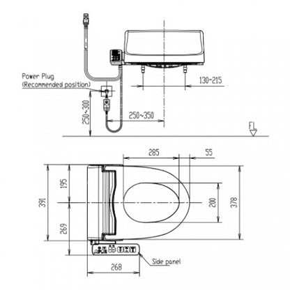 American Standard Pristine E-Bidet CEAS7SL1 E-Bidet Seat Cover