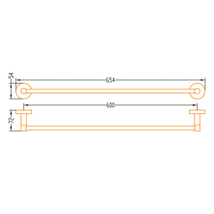 Aalto Brushed Steel Single Towel Bar (61cm)