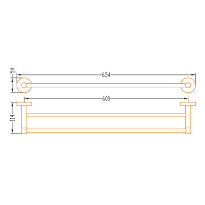 Aalto Brushed Steel Double Towel Bar (65cm)