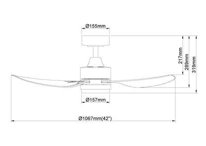 Samaire 3 Blade Black Drift Wood (BDW) With Light Ceiling Fan