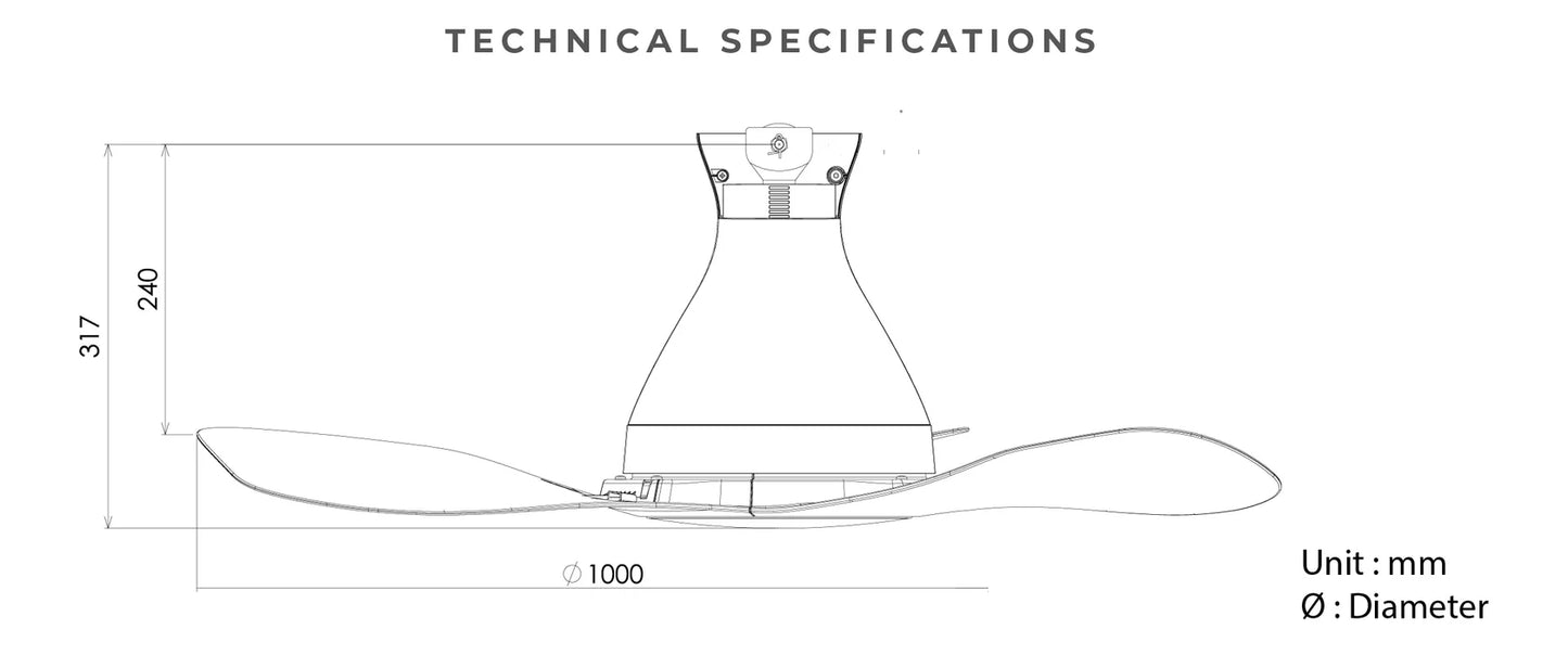 KDK F40GP With Light Ceiling Fan (BROWN)
