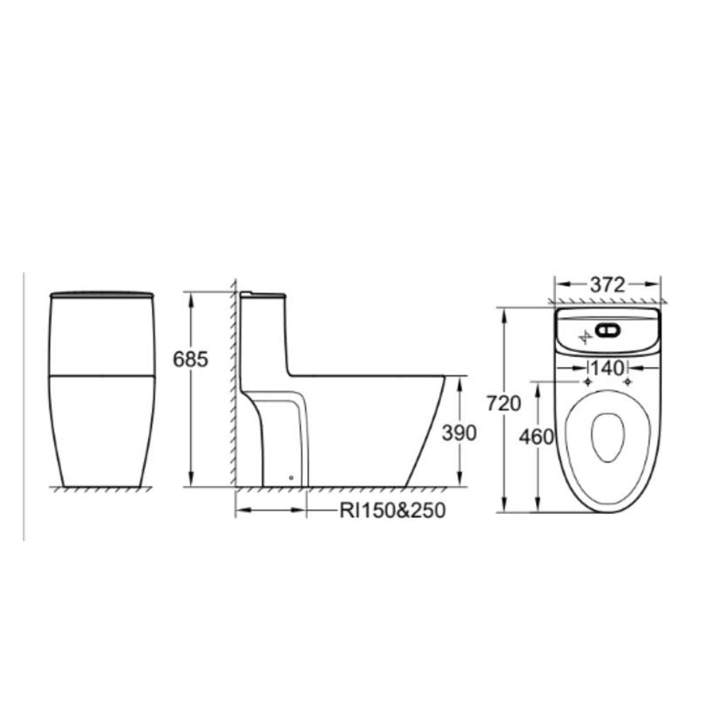 Grohe 39997000 One-Piece Toilet Bowl (Rimless Flush)