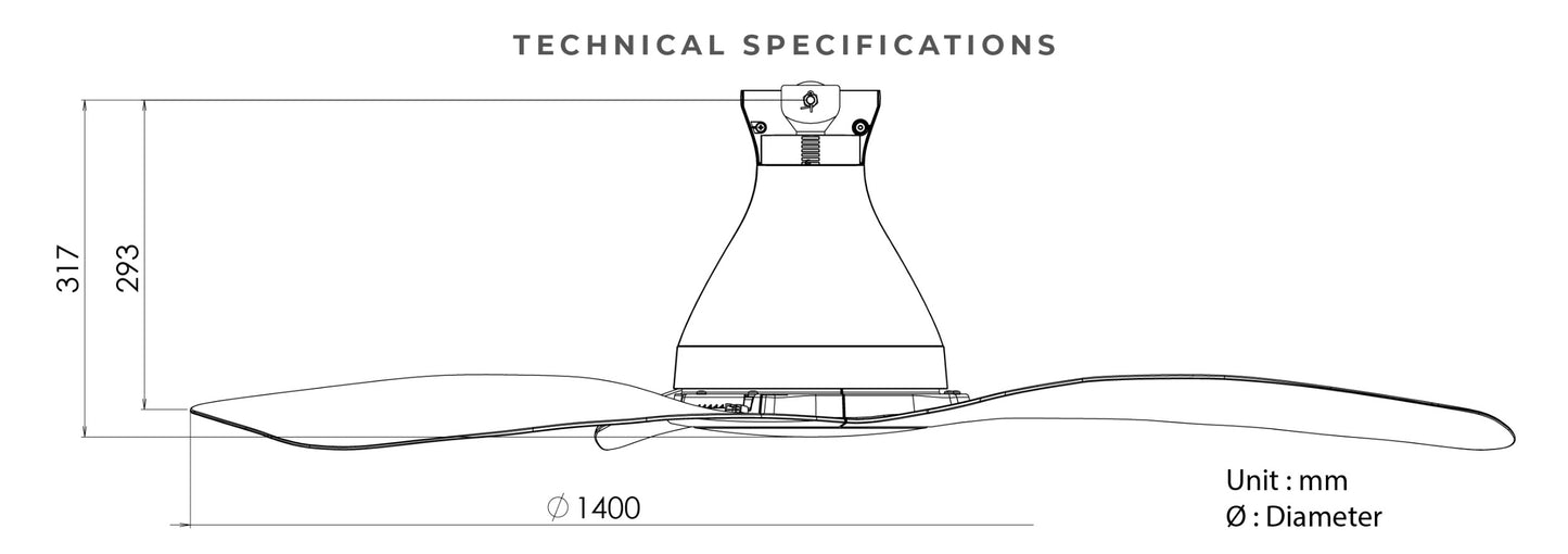 KDK H56GP With Light Ceiling Fan (WHITE)