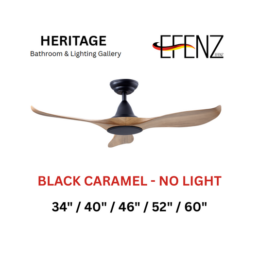 EFENZ Black Caramel No Light Downrod Design Ceiling Fan