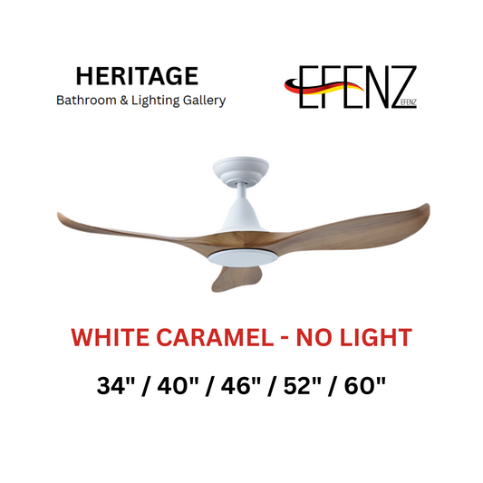 EFENZ White Caramel No Light Downrod Design Ceiling Fan