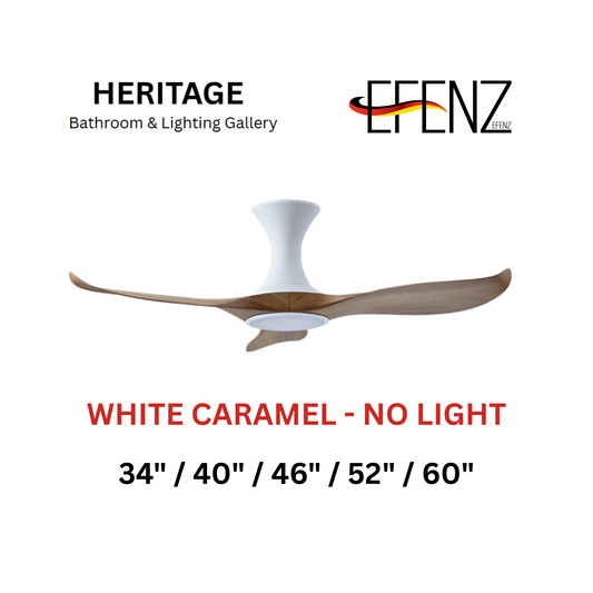 EFENZ White Caramel No Light Hugger Design Ceiling Fan