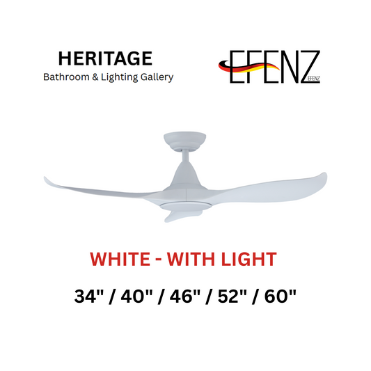 EFENZ White With Light Downrod Design Ceiling Fan