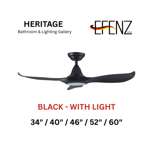 EFENZ Black With Light Downrod Design Ceiling Fan