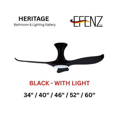 EFENZ Black With Light Hugger Design Ceiling Fan