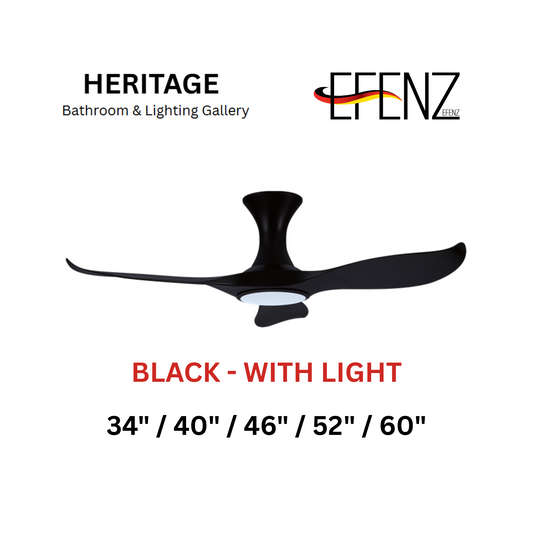 EFENZ Black With Light Hugger Design Ceiling Fan