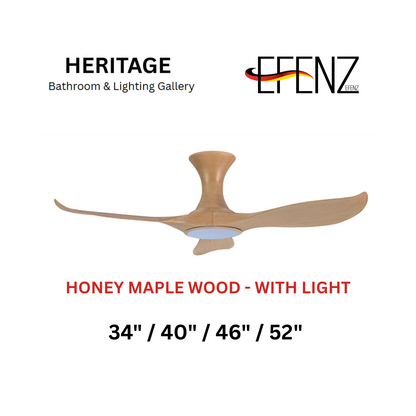 EFENZ Honey Maple Wood With Light Hugger Design Ceiling Fan