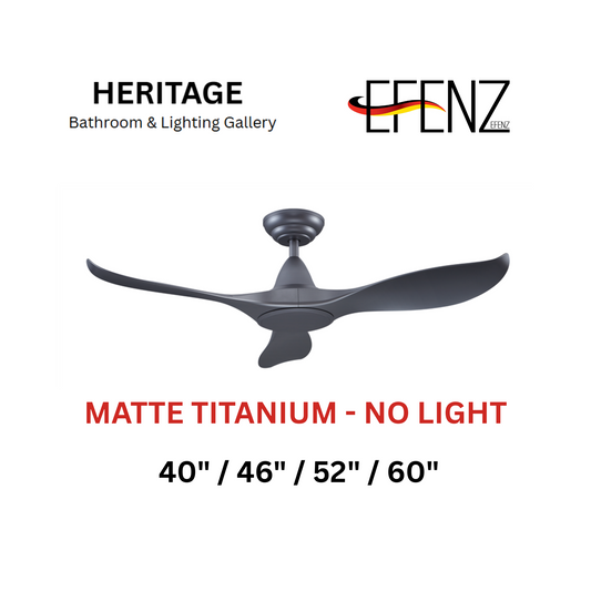 EFENZ Matte Titanium No Light Downrod Design Ceiling Fan
