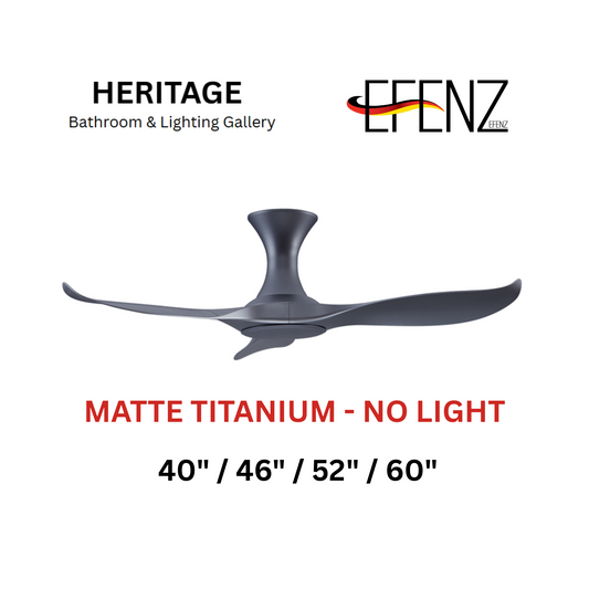 EFENZ Matte Titanium No Light Hugger Design Ceiling Fan