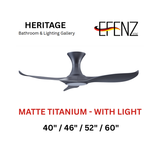 EFENZ Matte Titanium With Light Hugger Design Ceiling Fan