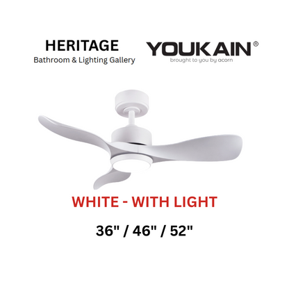Youkain YJ-668 White With Light Ceiling Fan